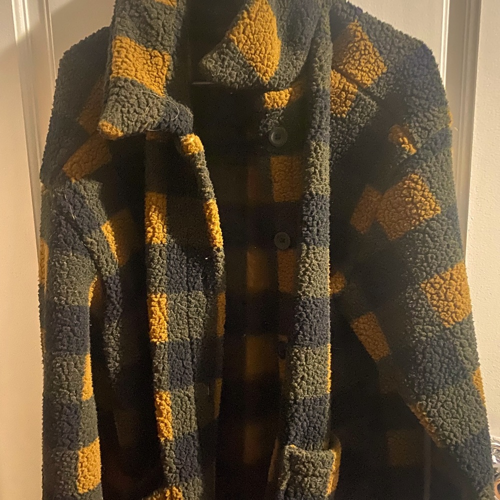 Lee brown fur flannel coat